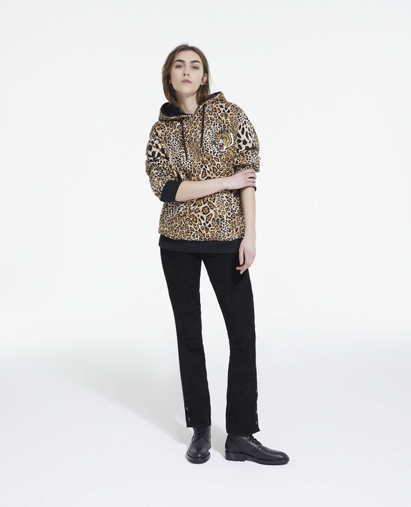 baumwollsweatshirt mit leopardenmuster