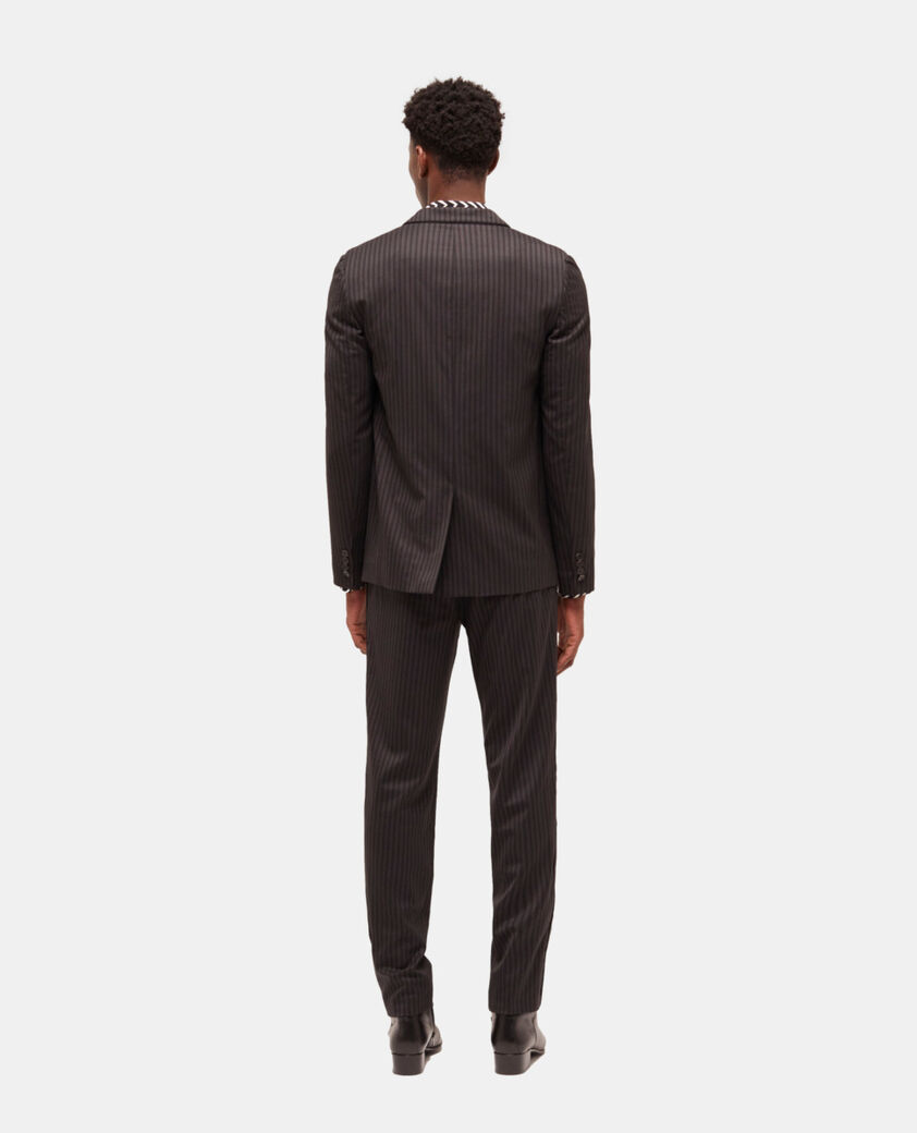 The Kooples MEN BLACK GREY striped wool suit jacket