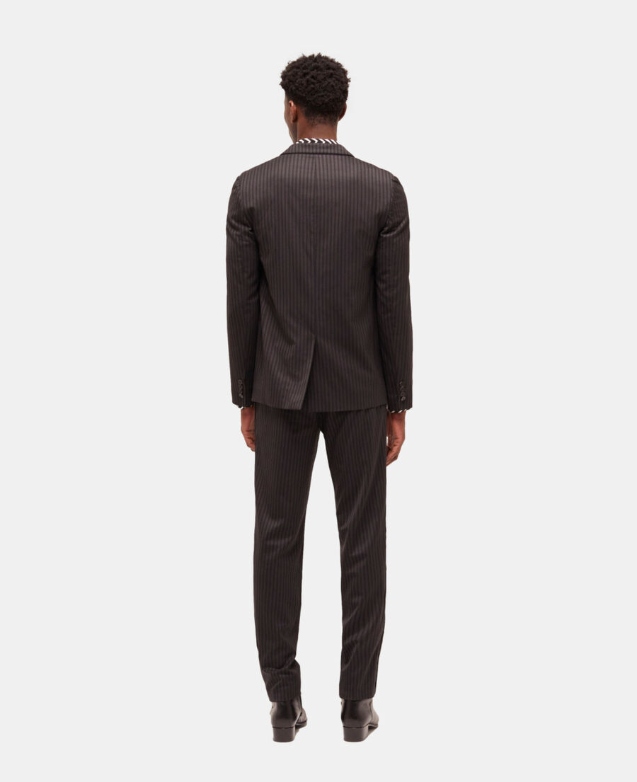 The Kooples MEN BLACK GREY striped wool suit jacket