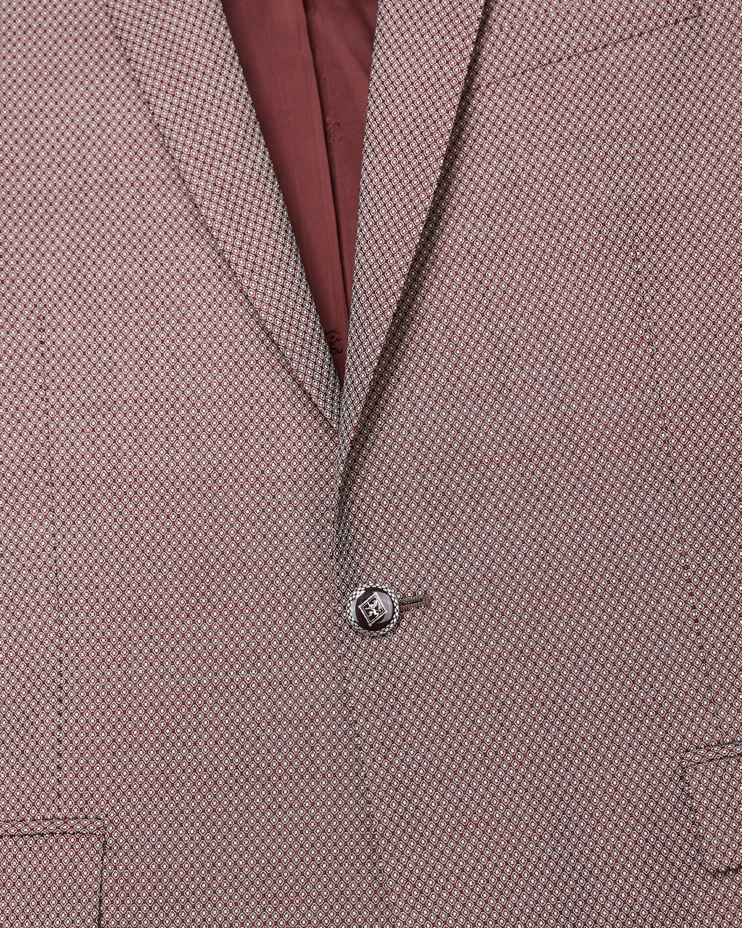 Burgundy suit jacket with ring micro-motif, RED, hi-res image number null
