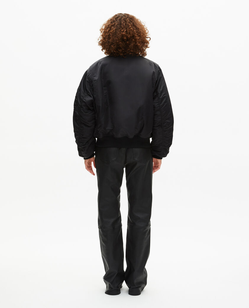 The Kooples FEMME BLACK bomber noir the kooples x schott nyc