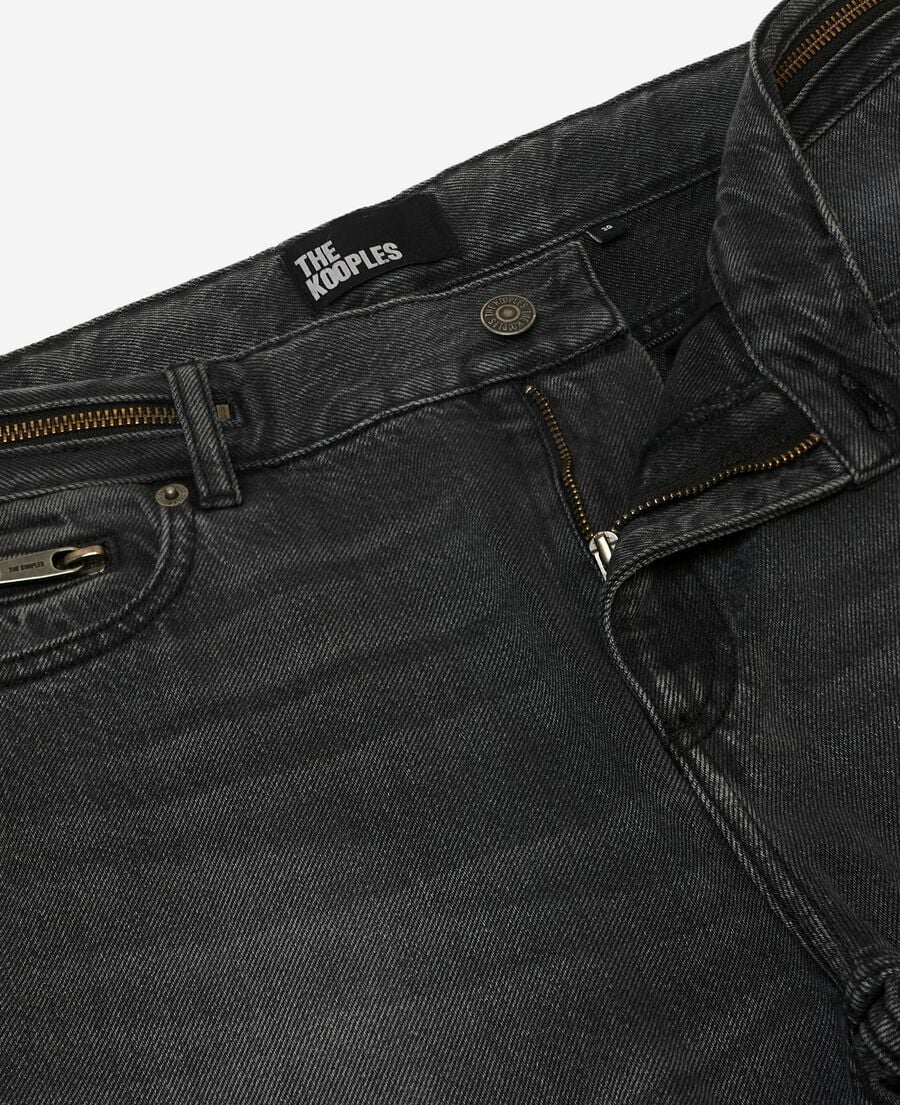 The Kooples HOMME BLACK WASHED jean slim noir délavé