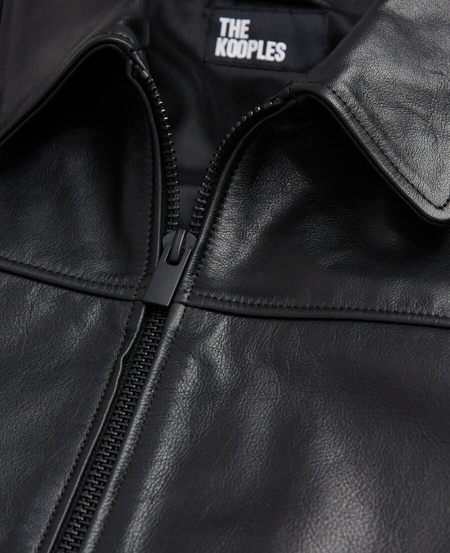 blouson en cuir noir