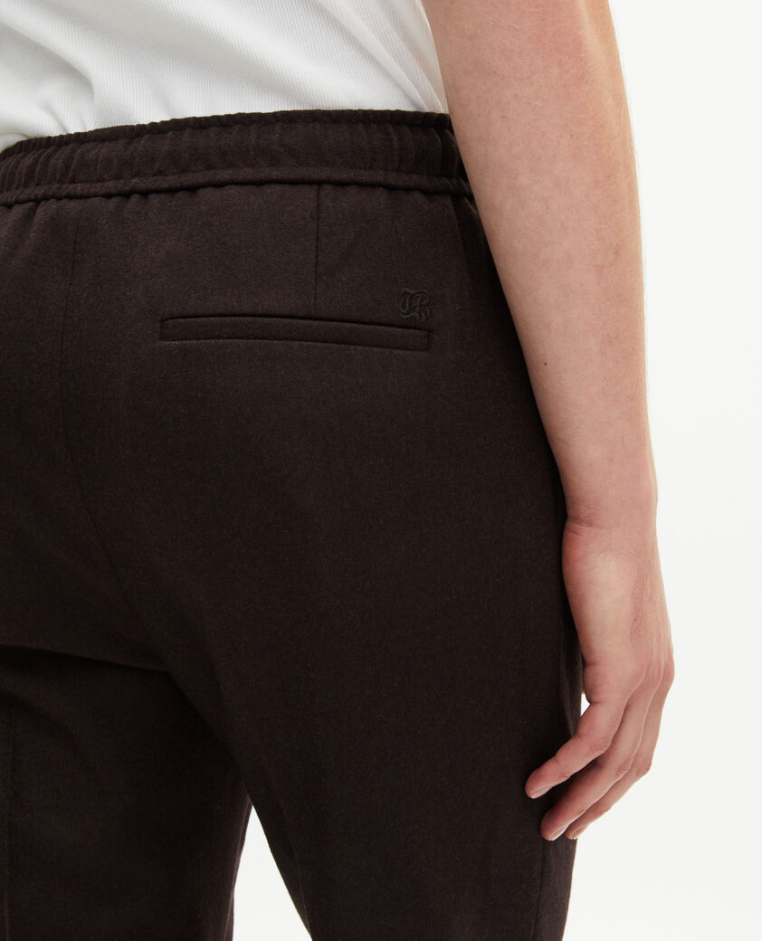 The Kooples HOMME BROWN pantalon droit en laine marron