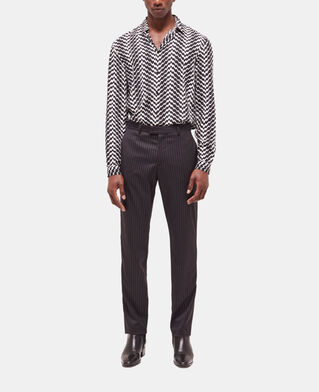 The Kooples MEN BLACK GREY striped wool suit pants