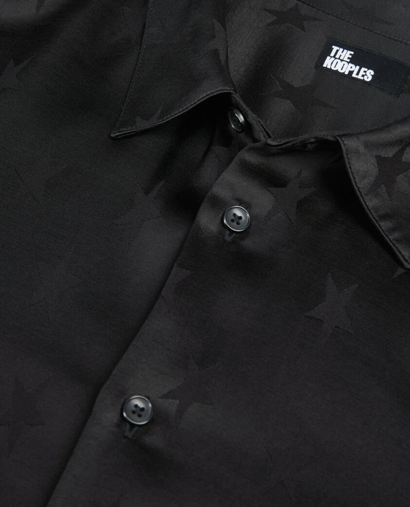 The Kooples MEN BLACK black jacquard shirt with stars