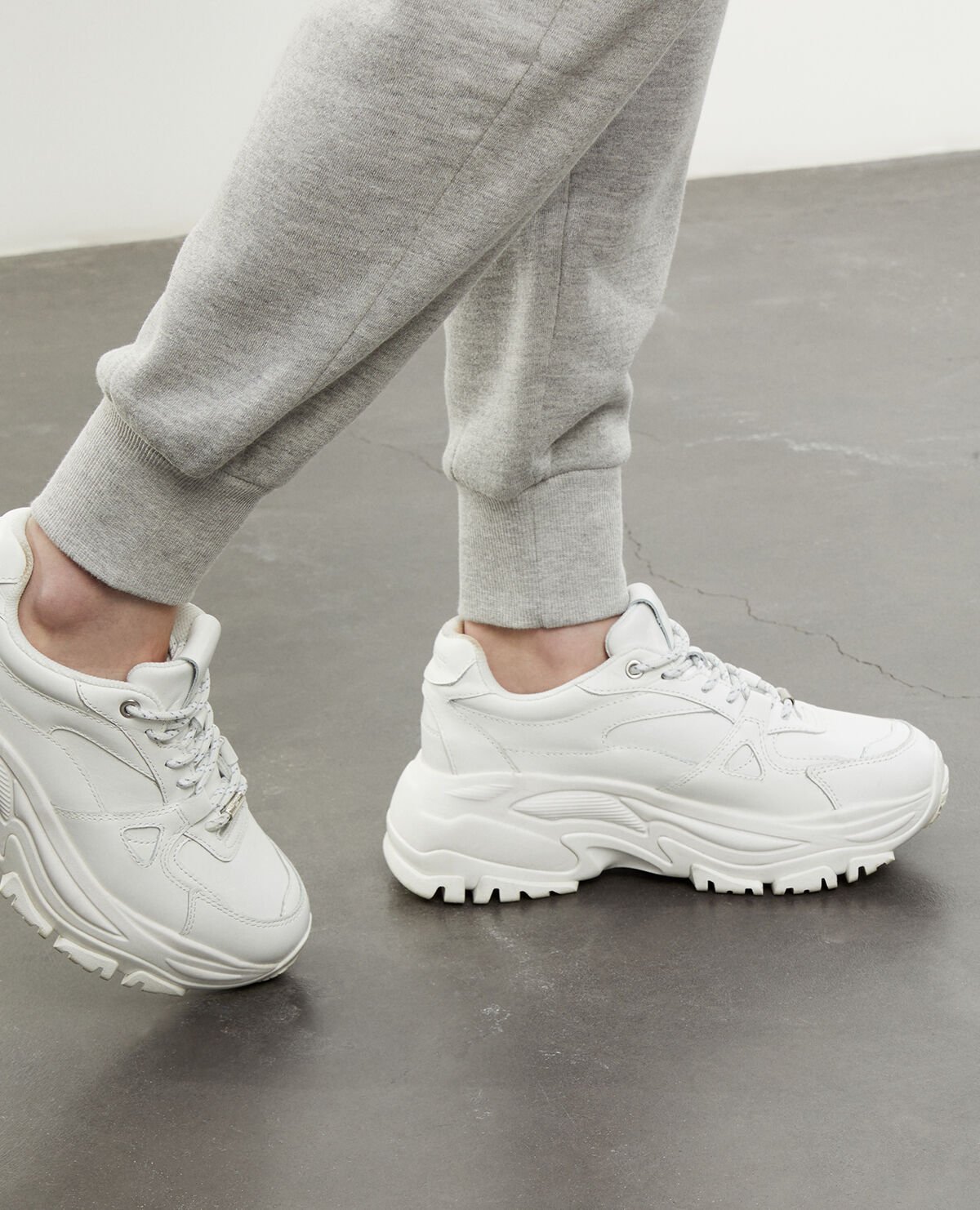 Baskets blanches compens es en cuir The Kooples
