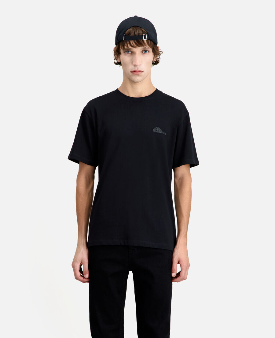 men's black t-shirt with graphic logo serigraphy