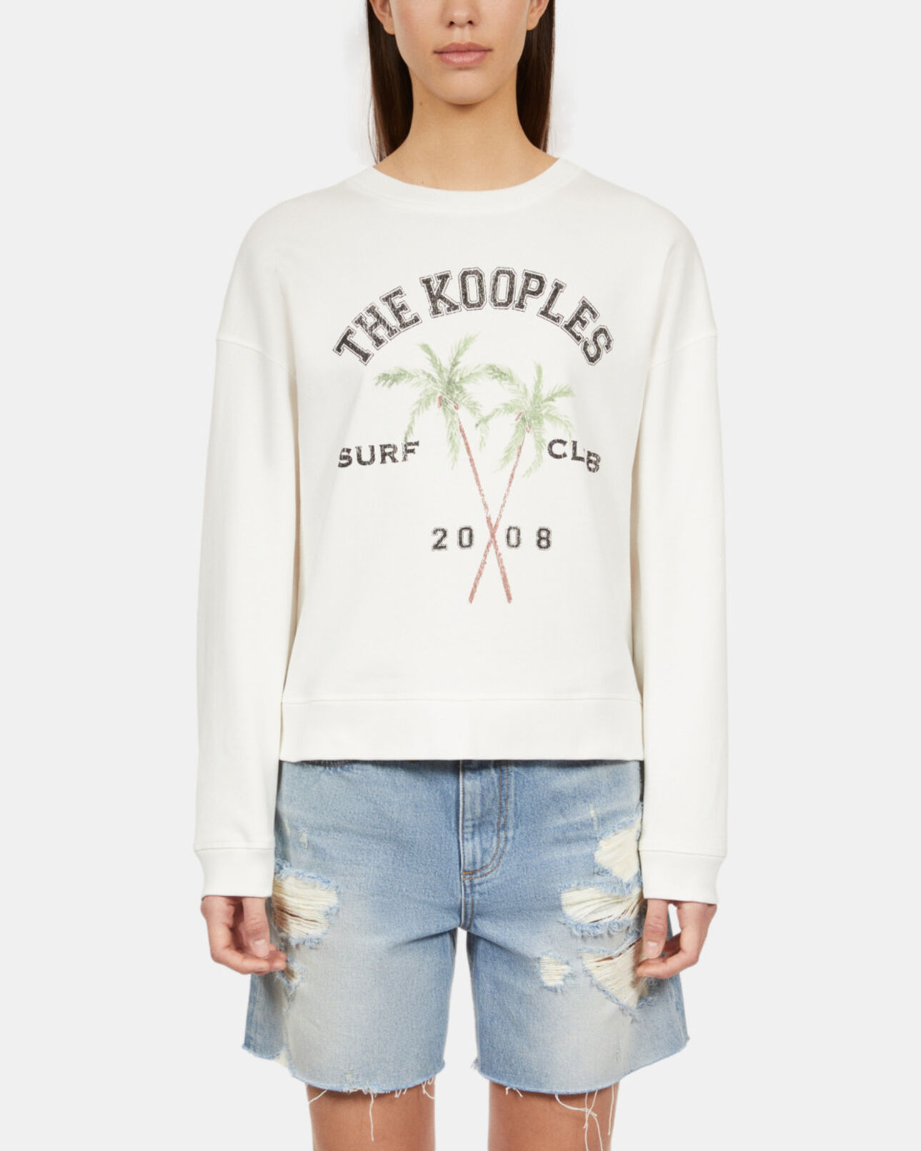 The Kooples FEMME ECRU sweatshirt avec sérigraphie écru