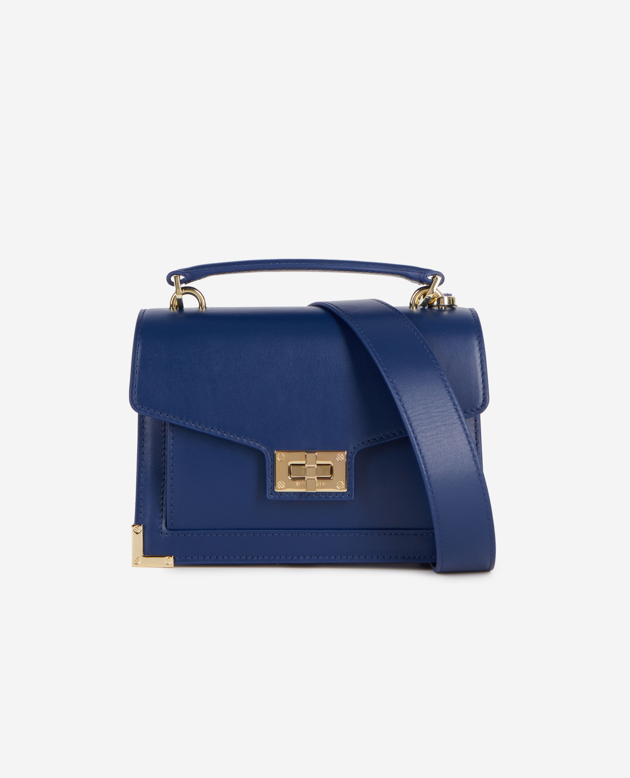 Sac Emily small en cuir bleu marine