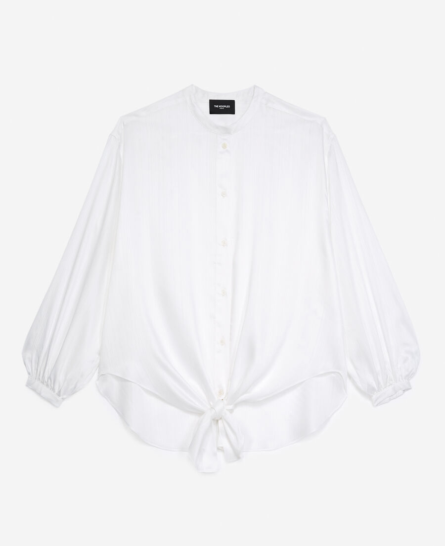 roomy flowing knotted ecru top