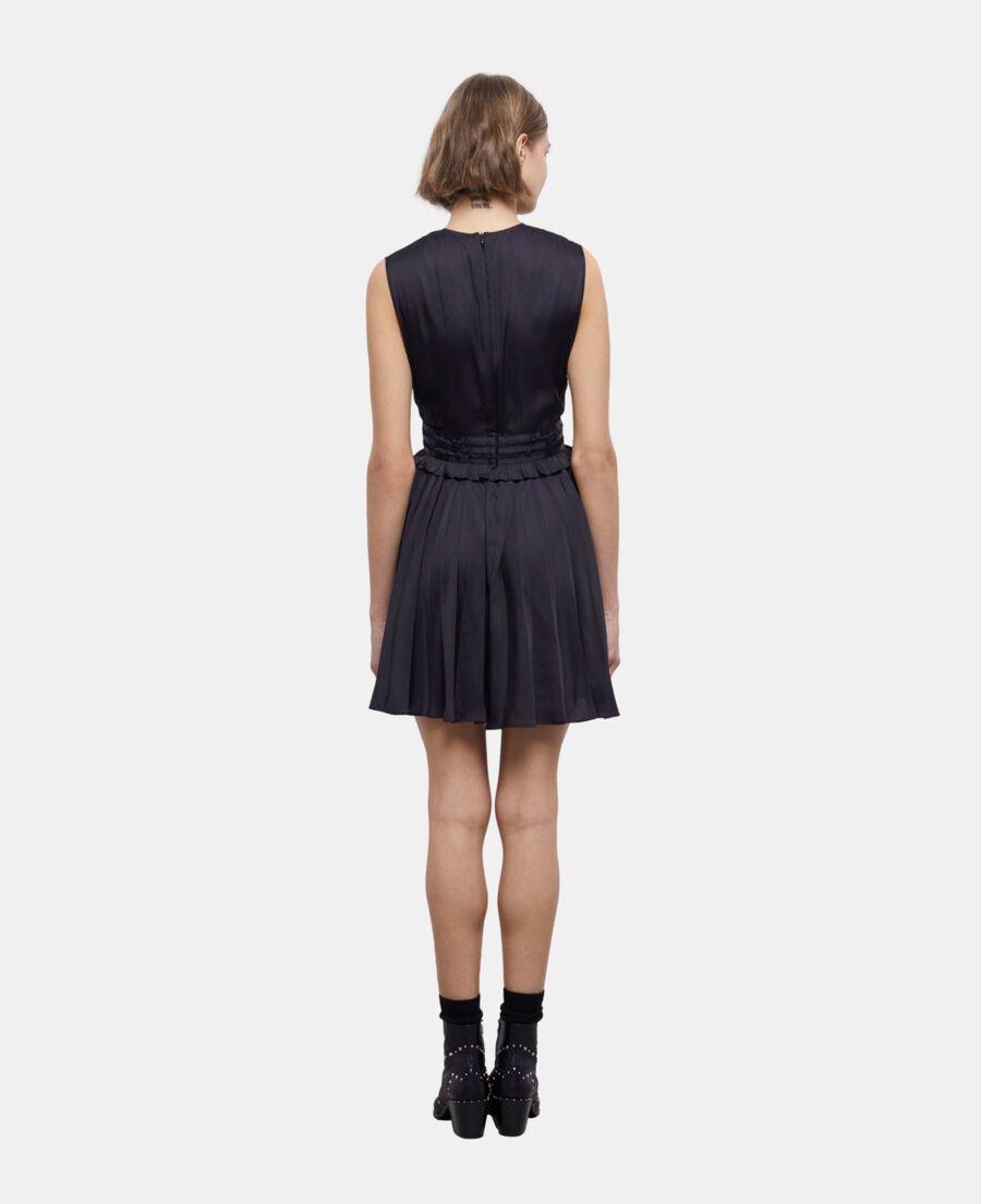 robe courte plissée noire