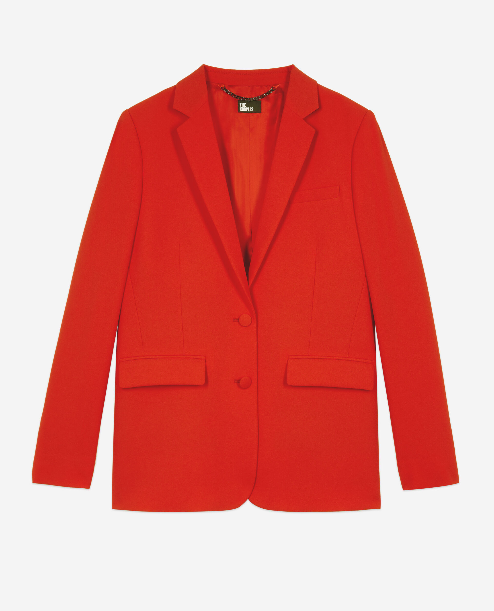 Red crepe suit jacket, RED, hi-res image number null