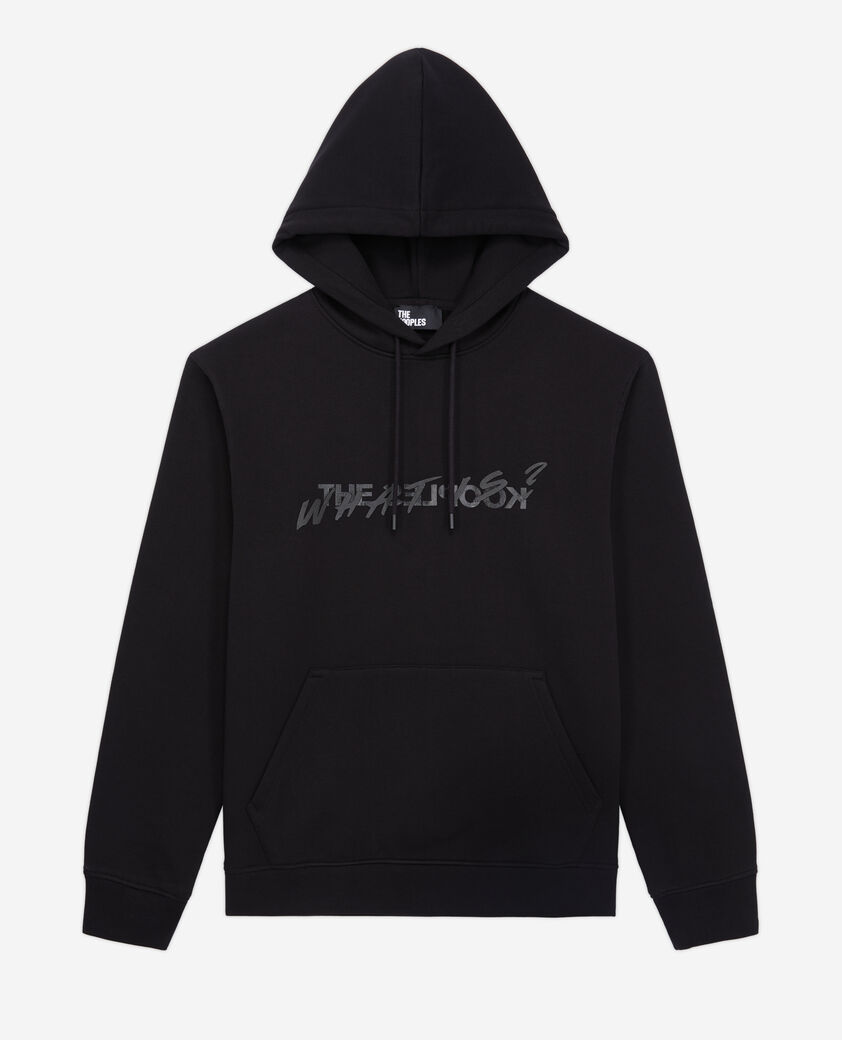The Kooples HERREN BLACK schwarzes kapuzensweatshirt „what is“