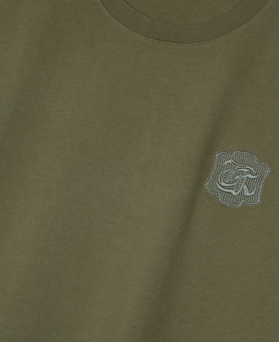 The Kooples HOMME FORET t-shirt avec blason the kooples kaki