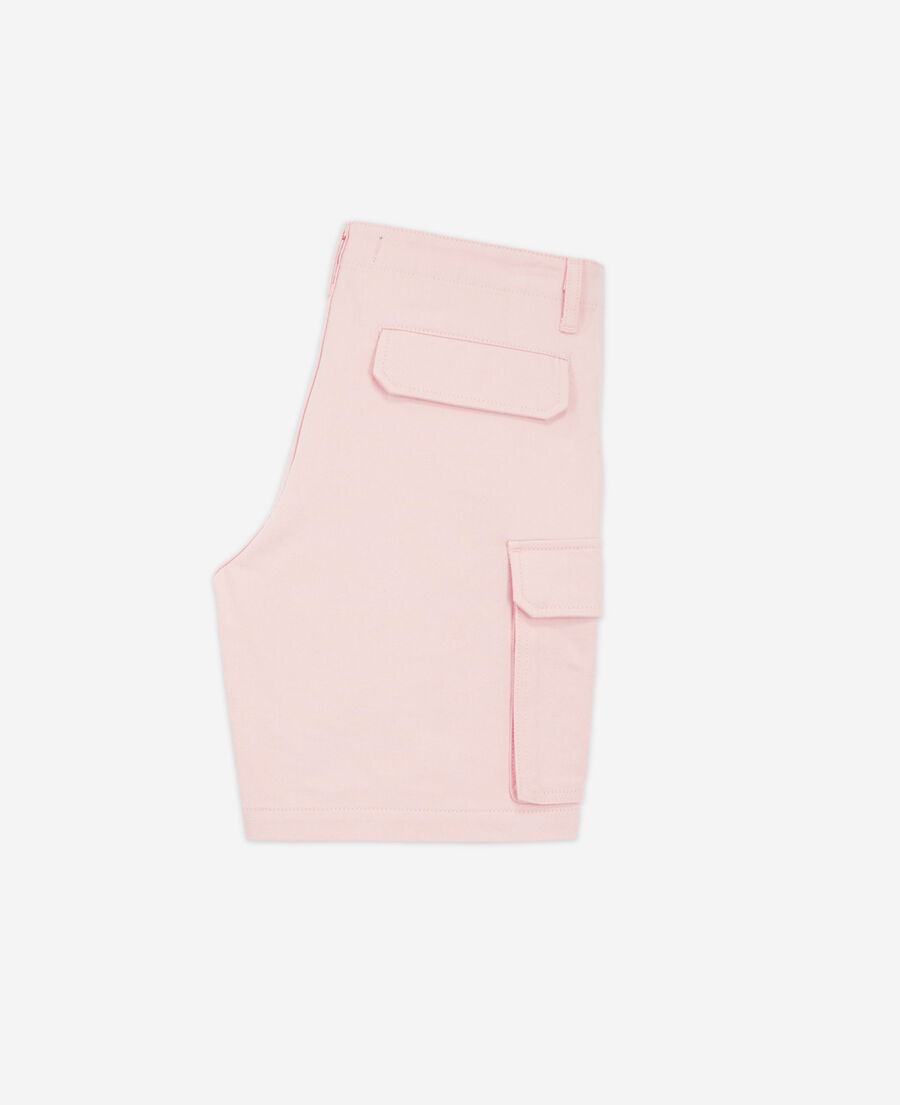 pink organic cotton shorts with cargo pockets