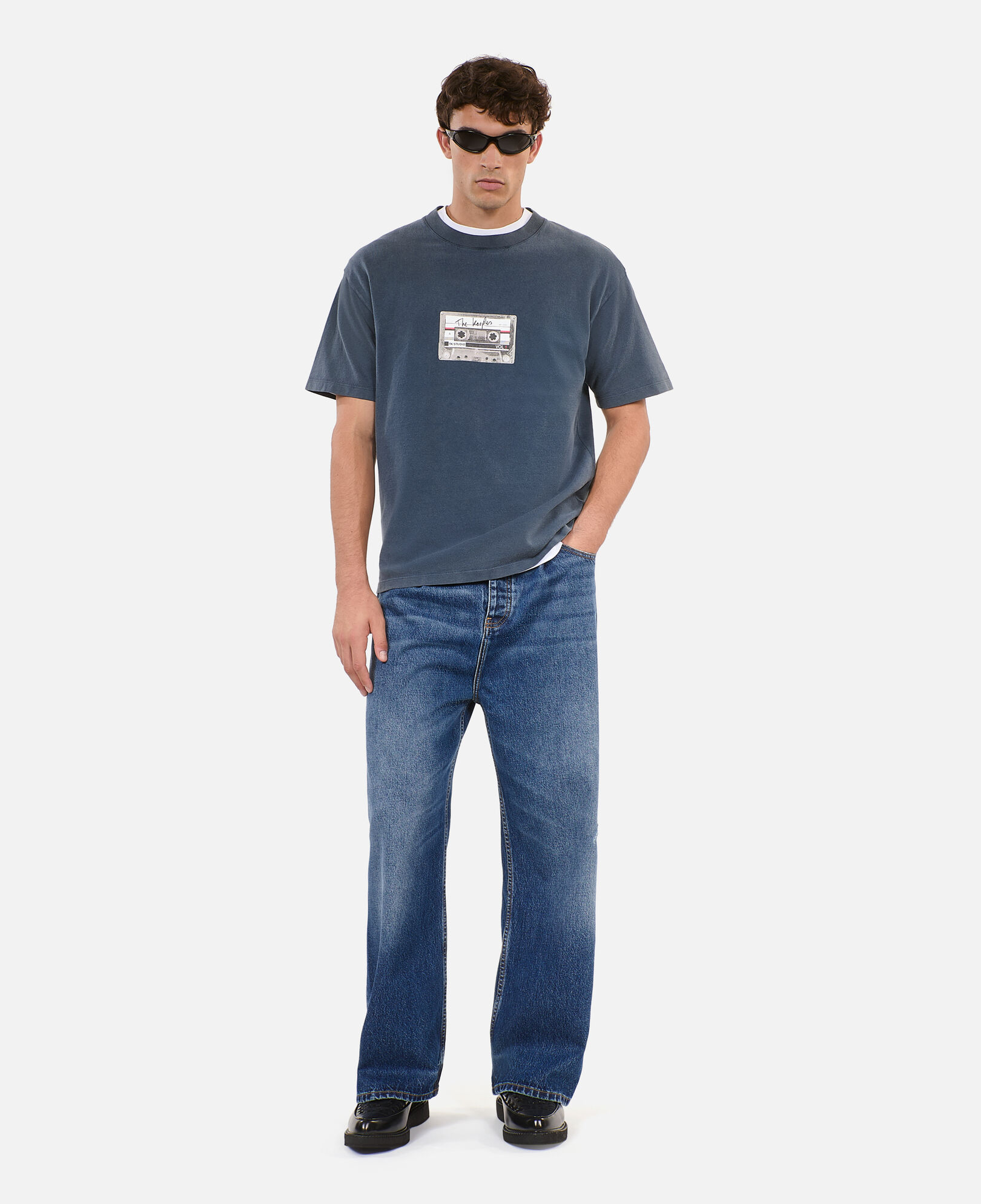 The Kooples HOMME CARBONE t-shirt à sérigraphie bleu carbone