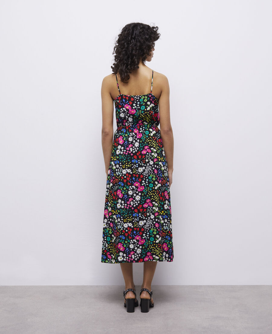 long printed wrap dress