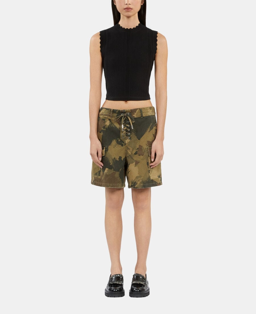 The Kooples WOMEN CAMOUFLAGE camouflage denim shorts