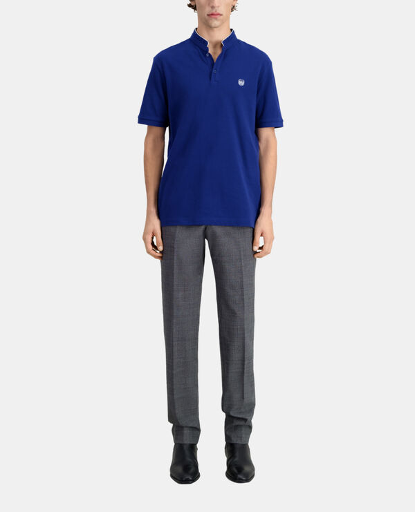 navy blue cotton polo t-shirt