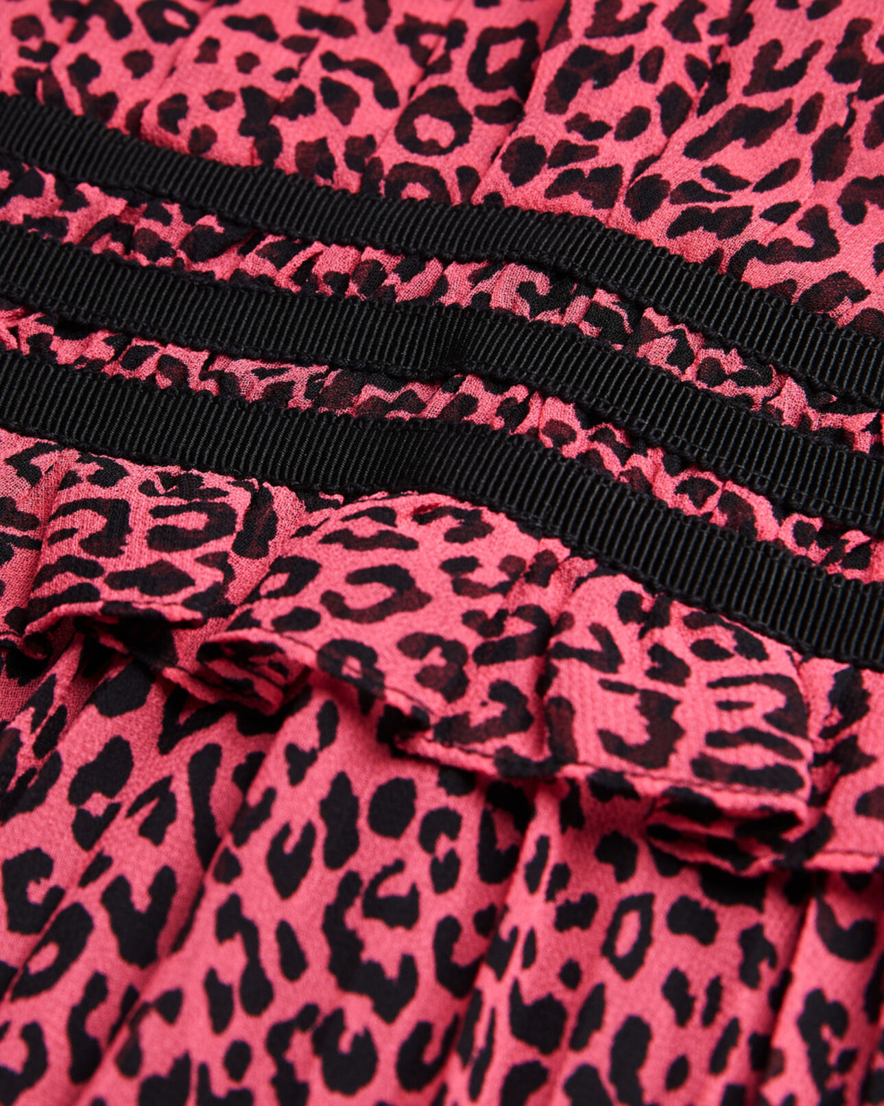 The Kooples WOMEN PINK BLACK short printed pink dress