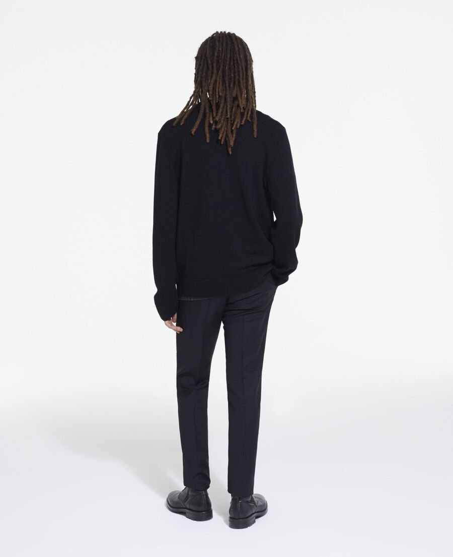 black wool cardigan