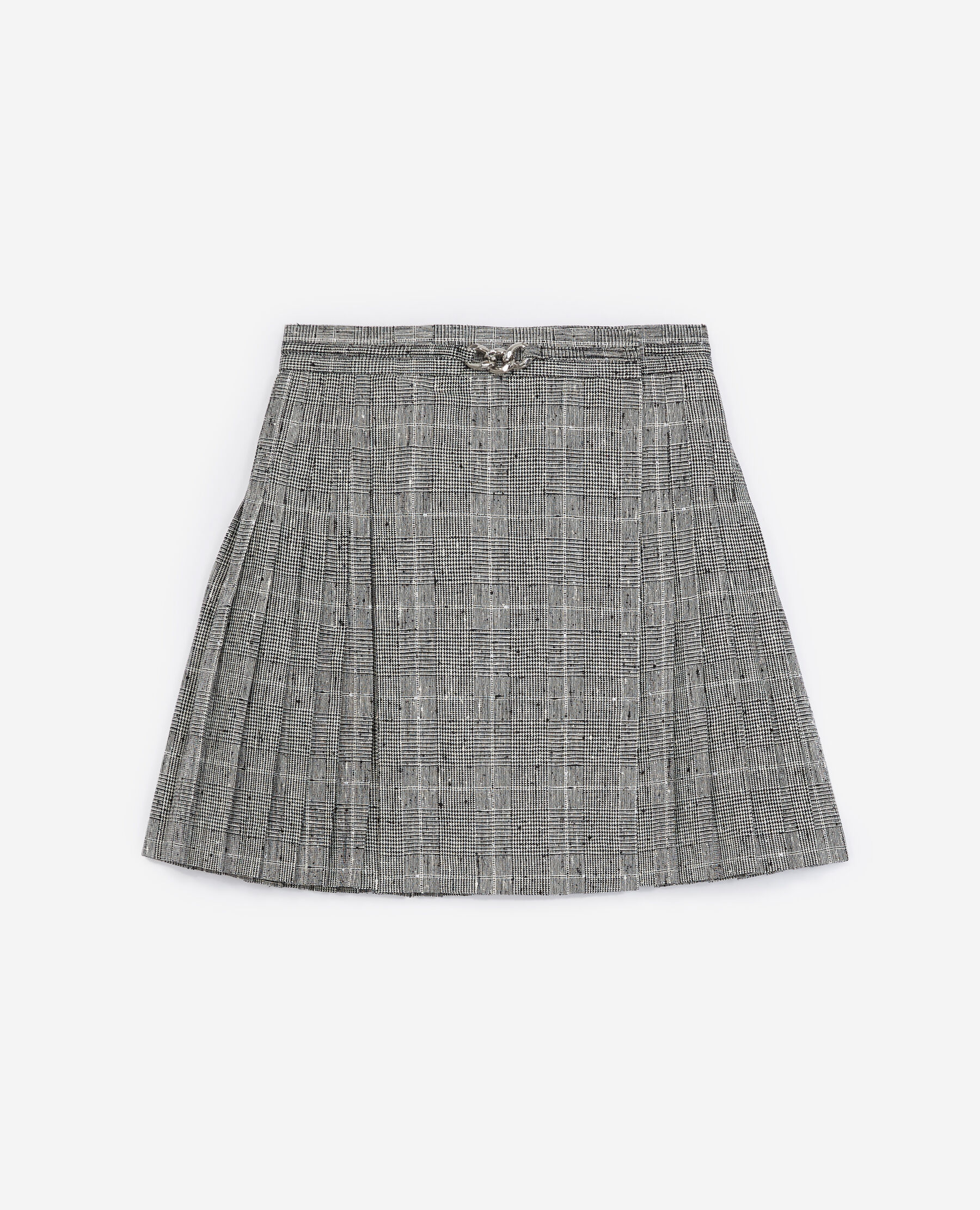 Short pleated skirt in grey wool