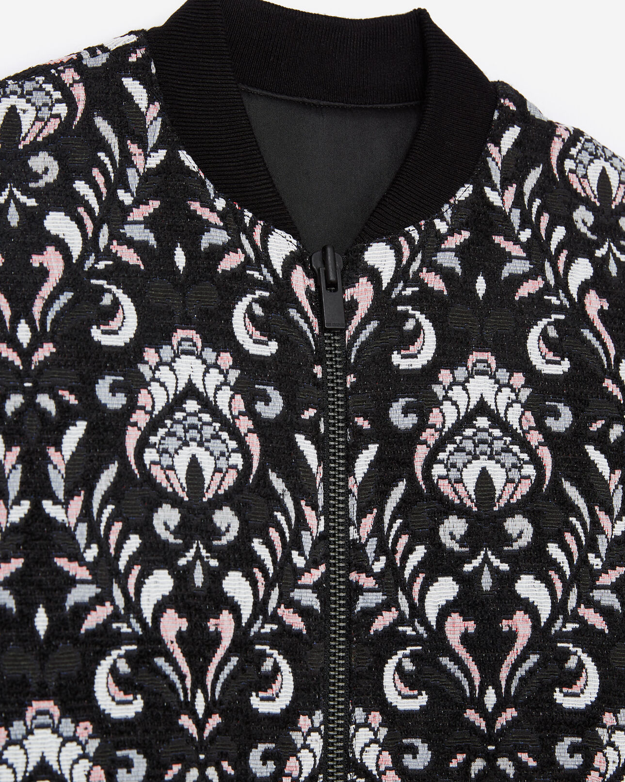 The Kooples WOMEN MULTICOLOR jacquard foliage bomber jacket