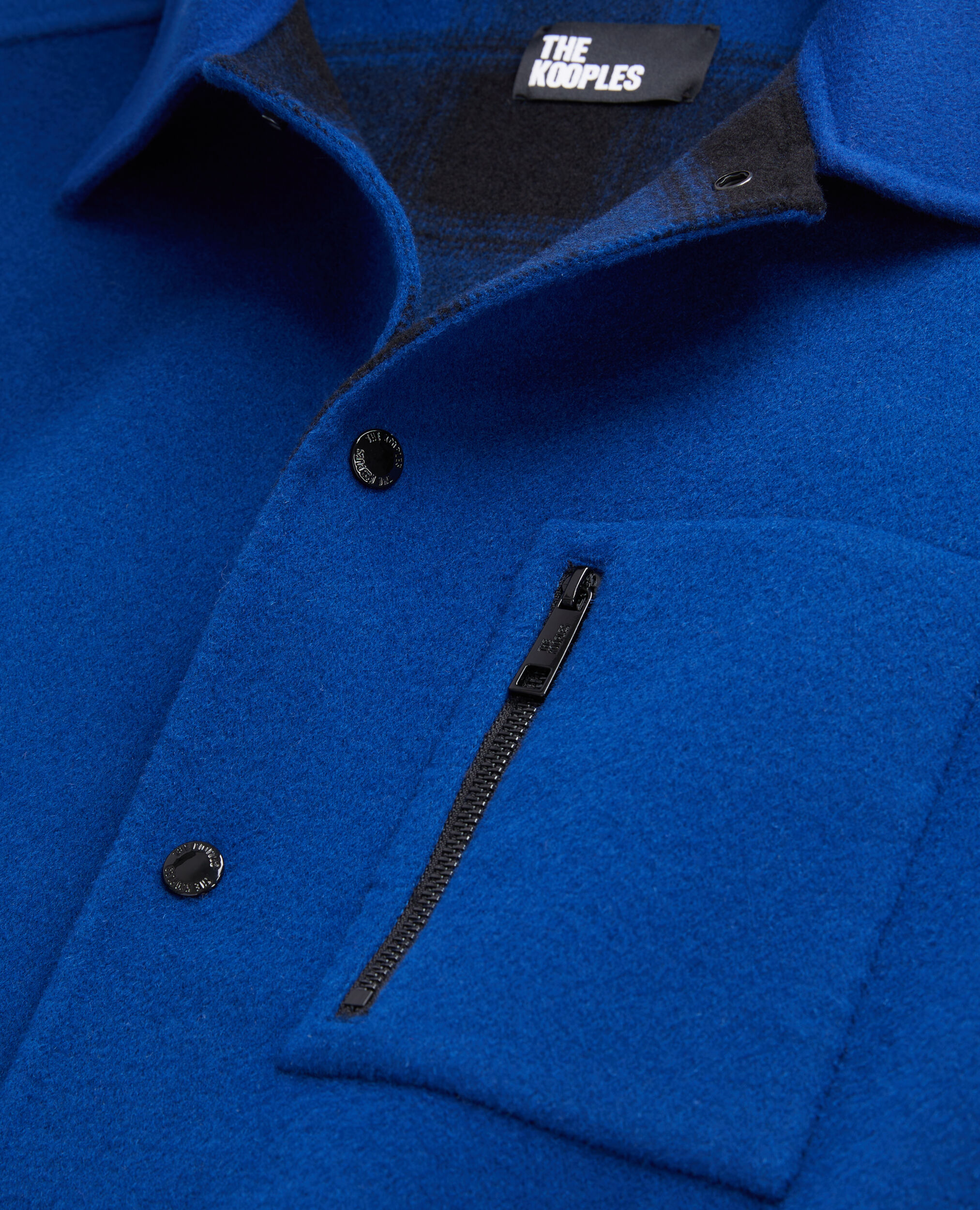 Chaqueta tipo sobrecamisa azul mezcla lana, ROYAL BLUE - DARK NAVY, hi-res image number null