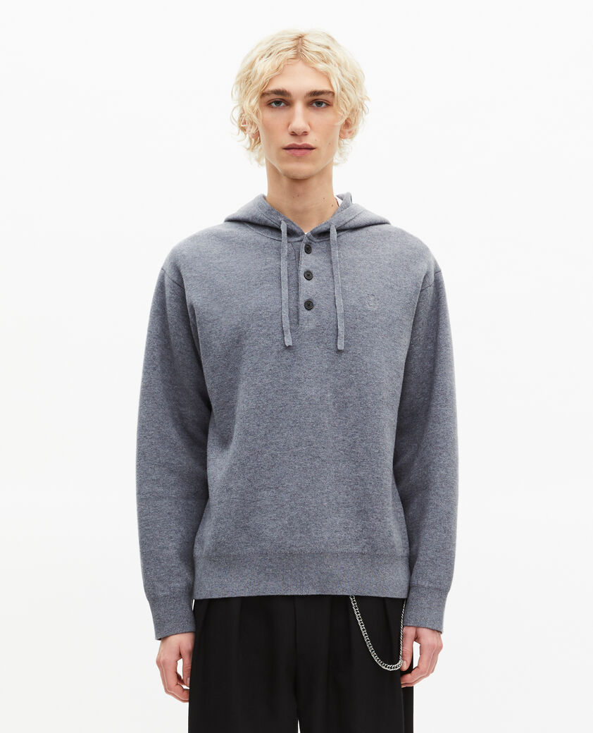 The Kooples HOMME MIDDLE GREY MEL pull &agrave; capuche gris