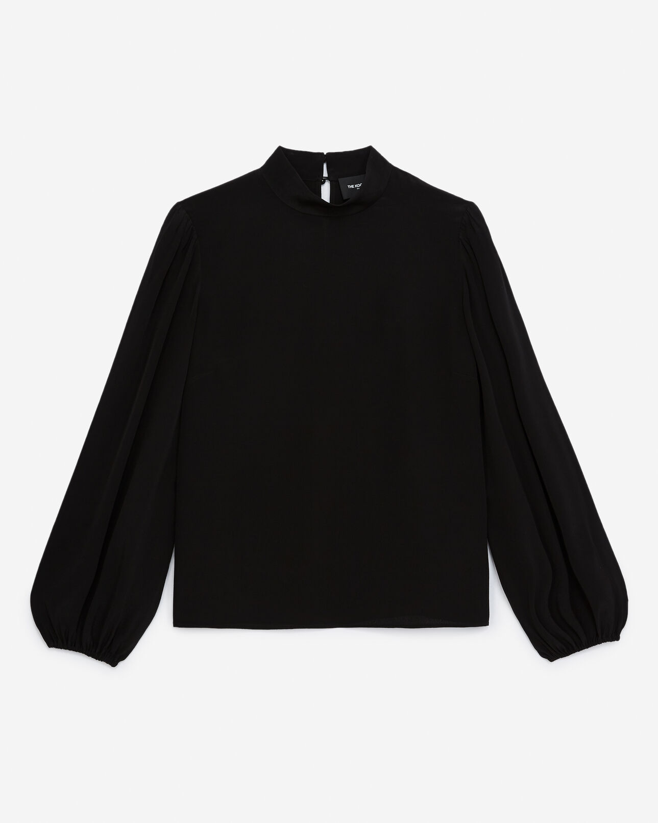 The Kooples FEMME BLACK top fluide noir col montant