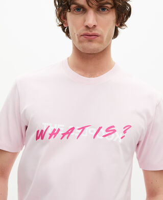 The Kooples HERREN PALE PINK rosa t-shirt mit „what is“-schriftzug