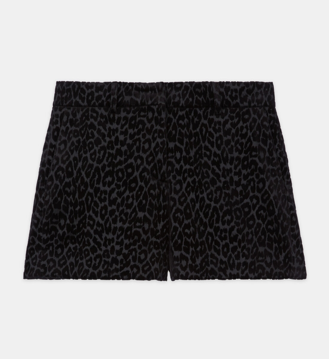 Black velvet leopard print shorts The Kooples Ireland