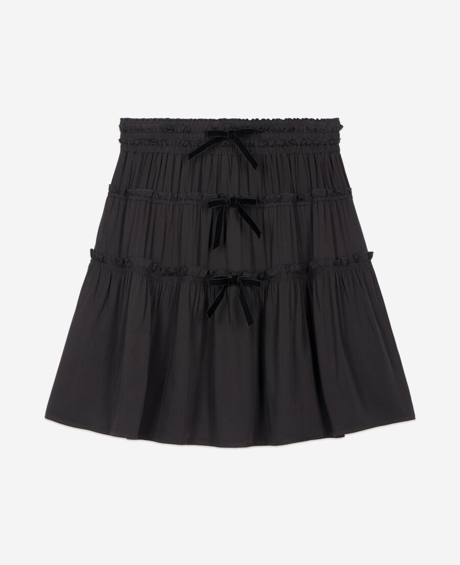 The Kooples FEMME BLACK jupe courte avec n&oelig;uds noire