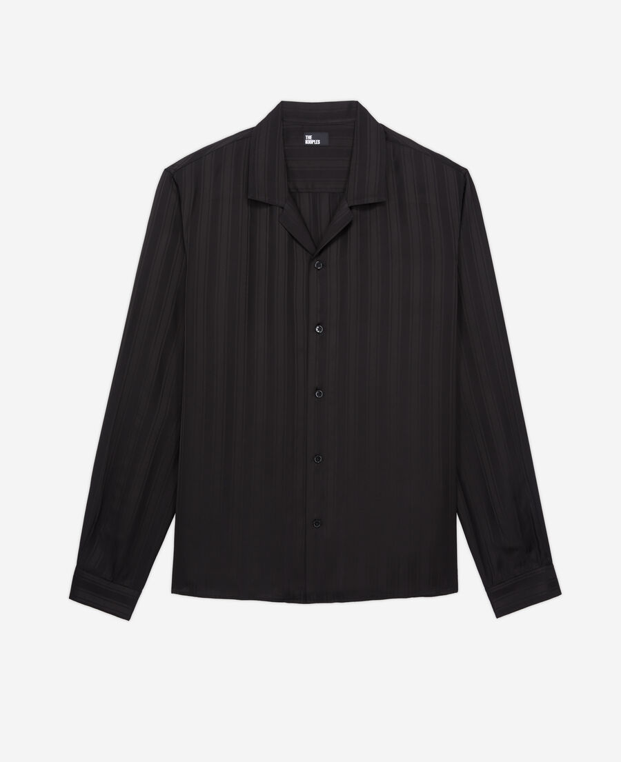 black striped jacquard shirt