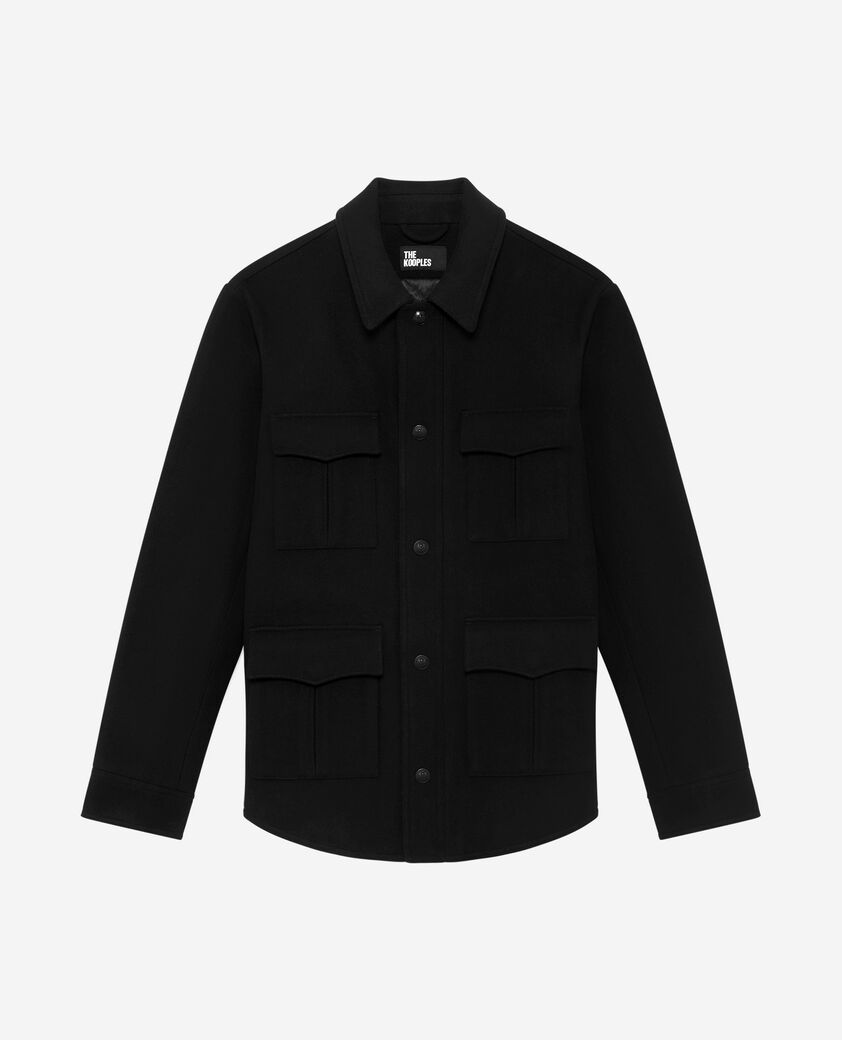 The Kooples HOMME BLACK surchemise en laine noire