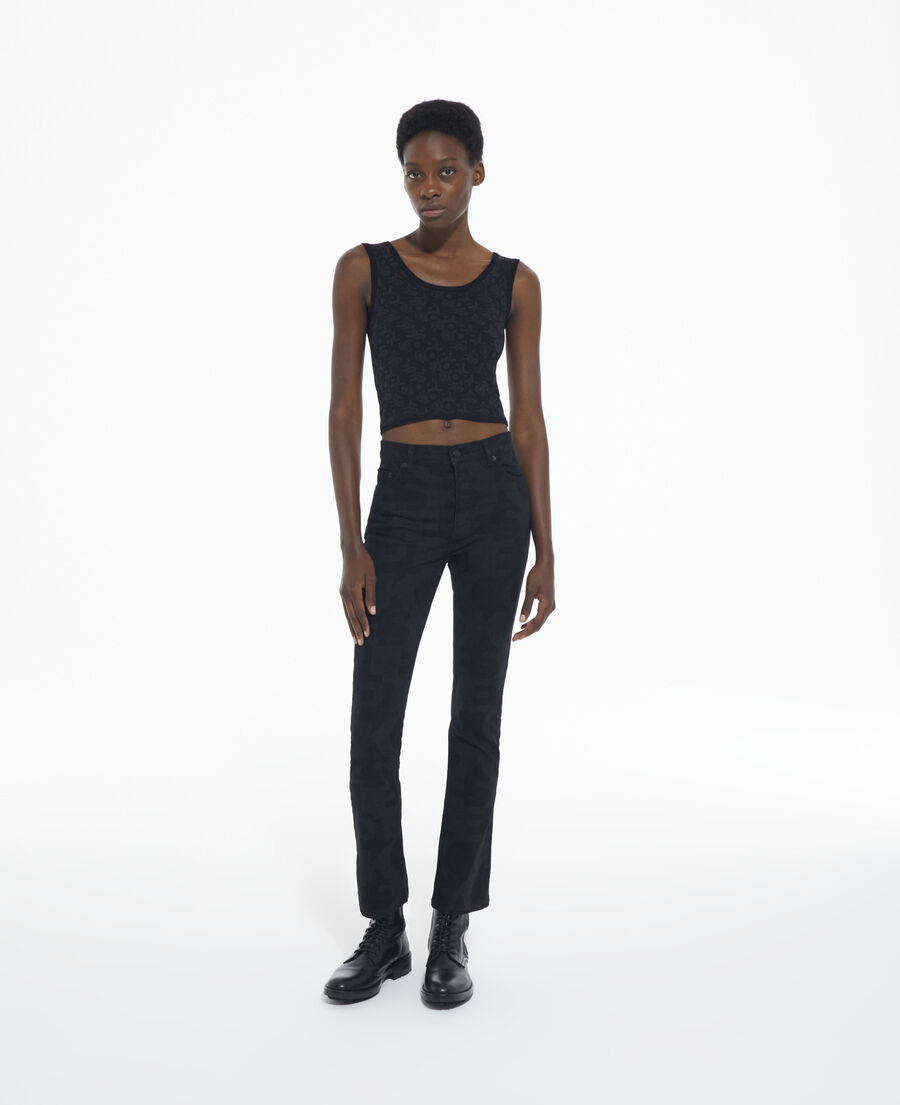 schwarzes bustier-top mit the kooples logo