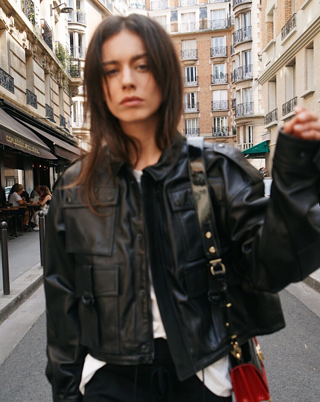 Light black leather jacket