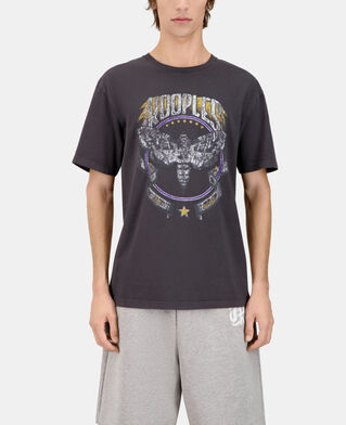 The Kooples H CARBONE carbon grey t-shirt with skull butterfly screen print