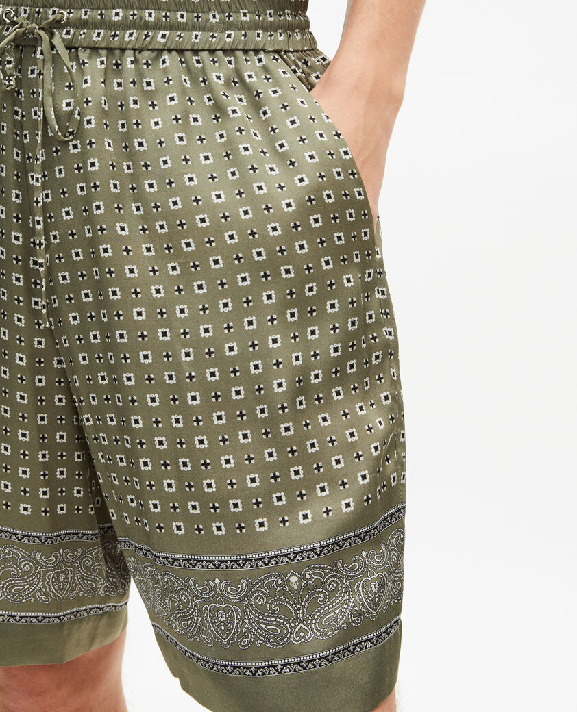 The Kooples MEN FORET khaki bandana print shorts