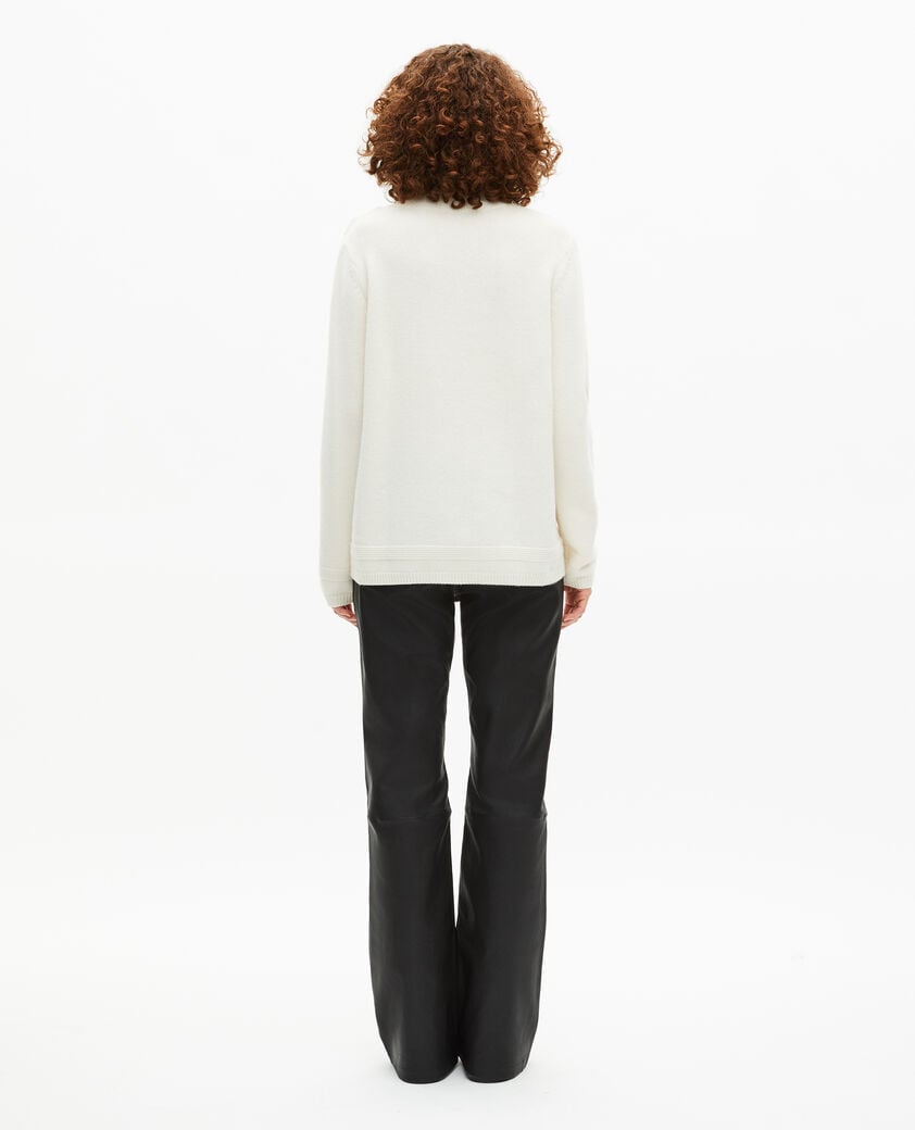 The Kooples F ECRU high-neck sweater in ecru wool
