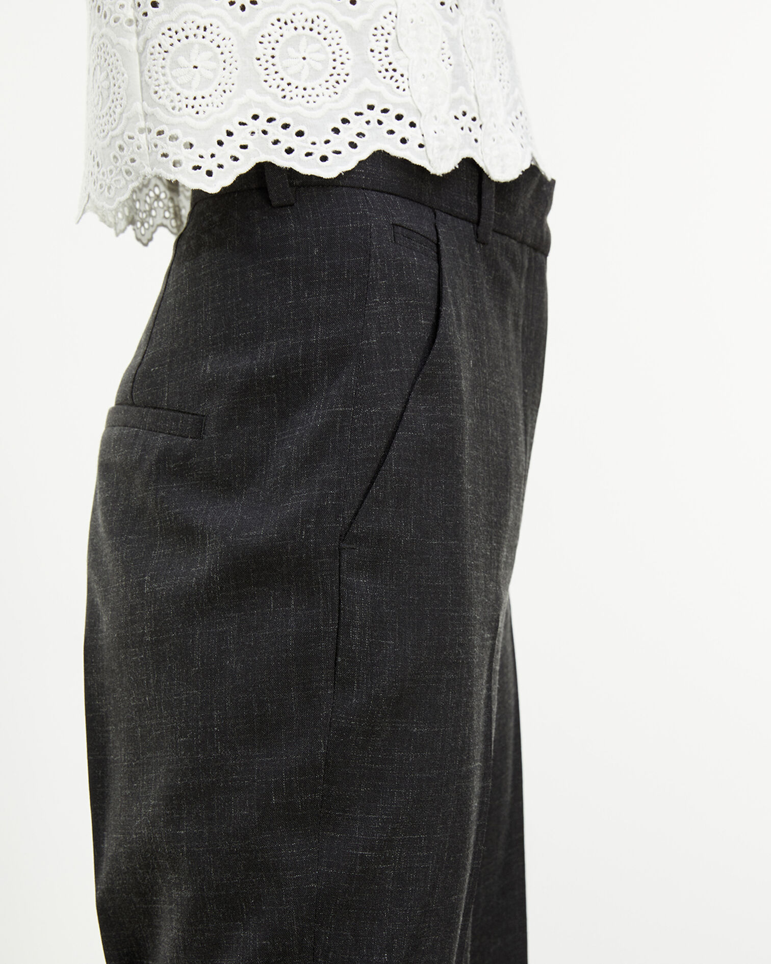 Formal gray pants with creases, GREY, hi-res image number null