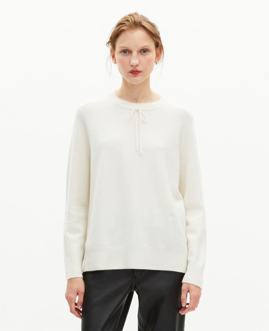 The Kooples FEMME ECRU pull col rond en cachemire &eacute;cru