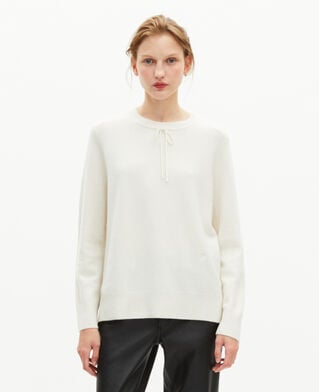 The Kooples FEMME ECRU pull col rond en cachemire &eacute;cru