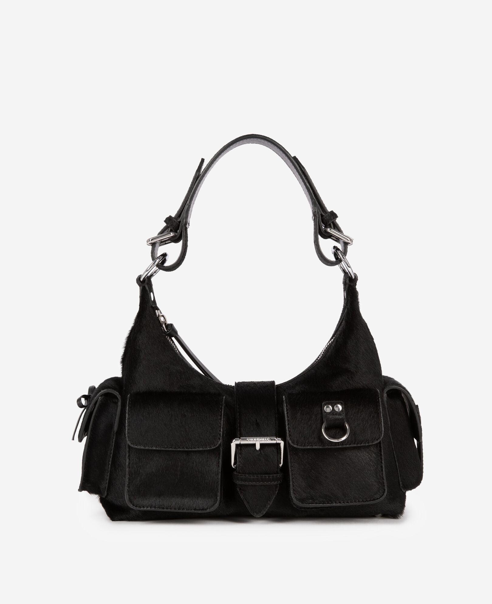 The Kooples WOMEN BLACK amelia bag in black foal effect