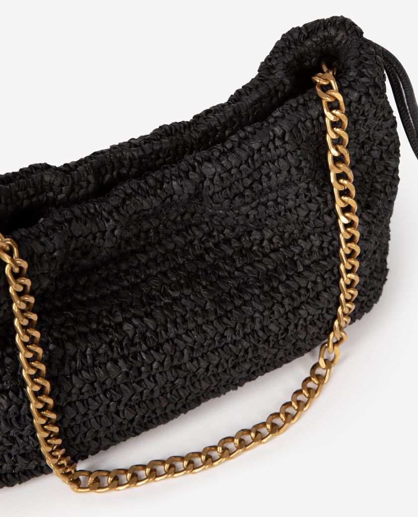 The Kooples DAMEN BLACK taylor-tasche aus schwarzem bast