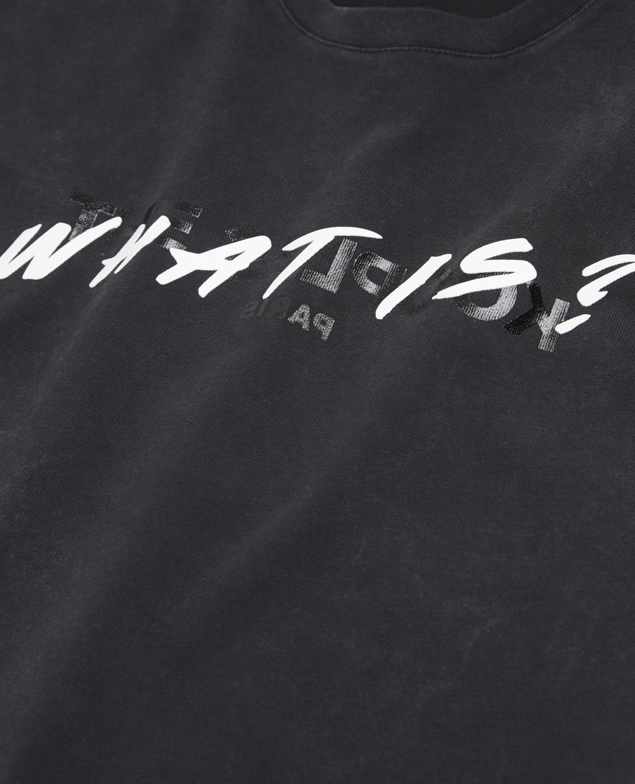 WHAT IS T-shirt, BLACK WASHED, hi-res image number null
