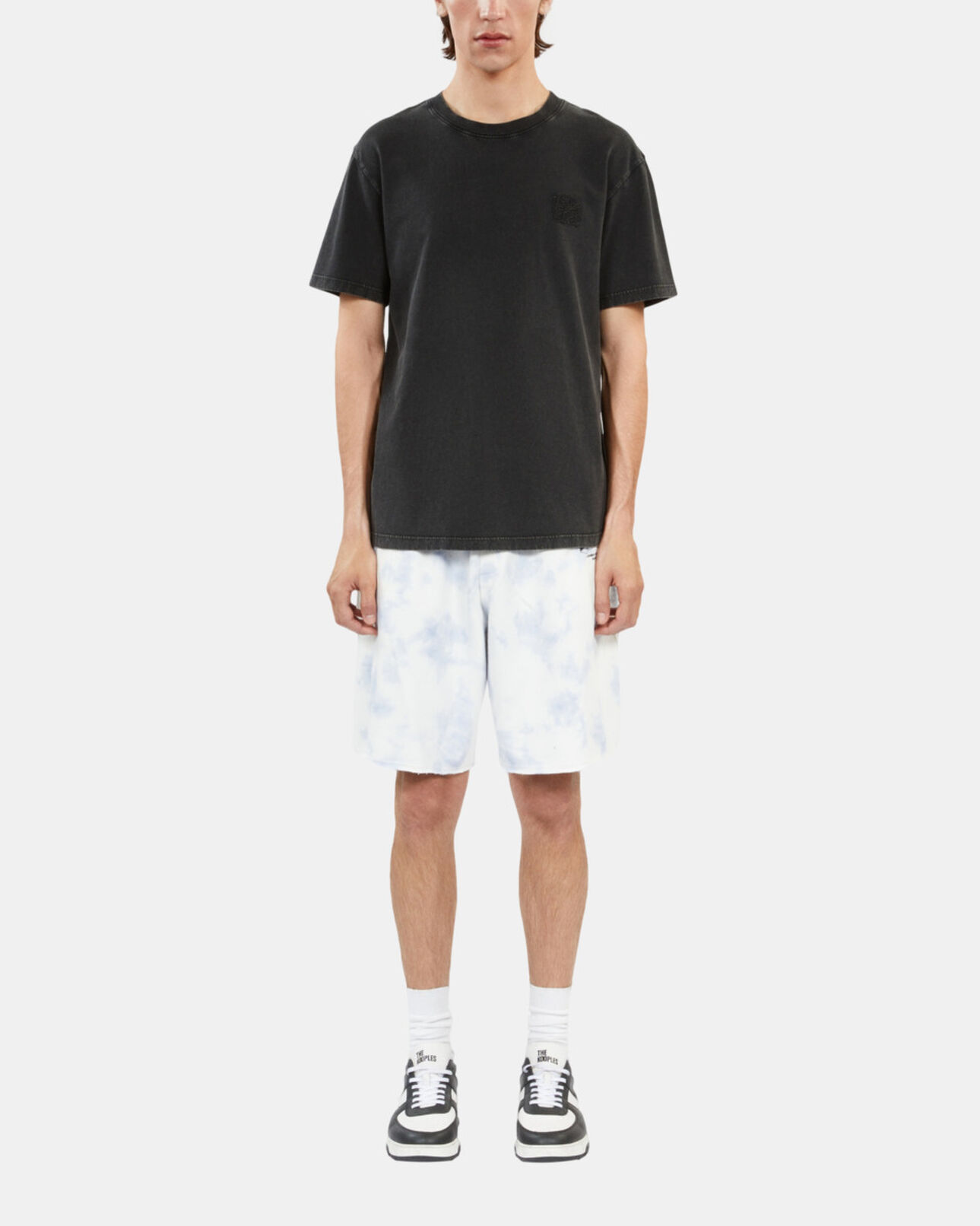 The Kooples MEN BLACK black t-shirt with logo embroidery