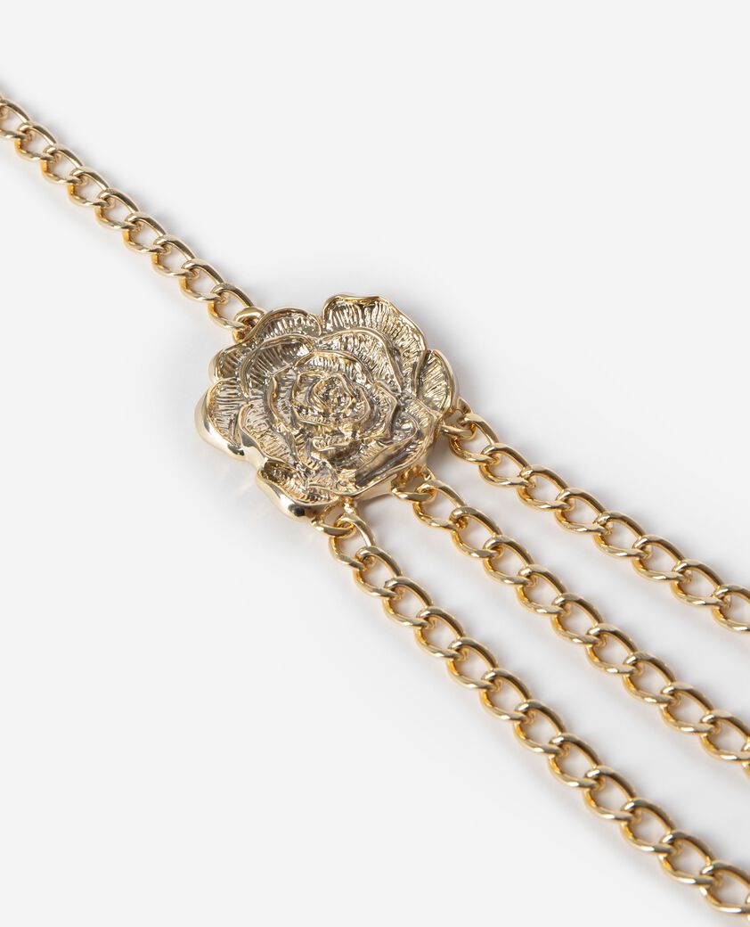 The Kooples WOMEN BLACK GOLD gold flower jewelry belt