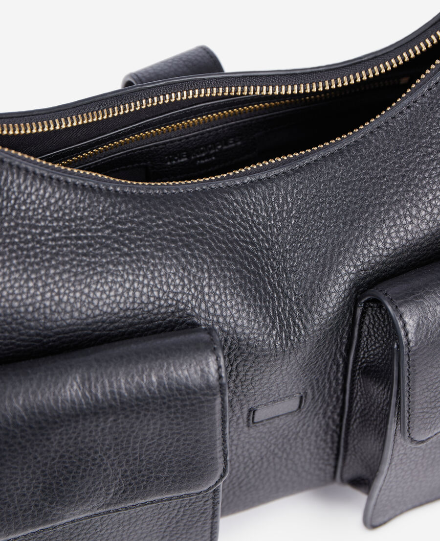 The Kooples WOMEN BLACK black grained leather amelia bag